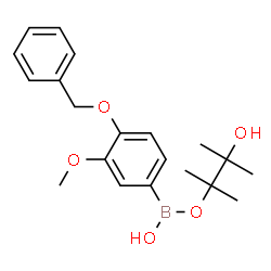 ChemSpider 2D Image | 3-Hydroxy-2,3-dimethyl-2-butanyl hydrogen [4-(benzyloxy)-3-methoxyphenyl]boronate | C20H27BO5