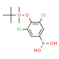 ChemSpider 2D Image | (4-((tert-Butyldimethylsilyl)oxy)-3,5-dichlorophenyl)boronic acid | C12H19BCl2O3Si