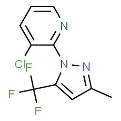 ChemSpider 2D Image | 3-Chloro-2-[3-methyl-5-(trifluoromethyl)-1H-pyrazol-1-yl]pyridine | C10H7ClF3N3