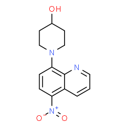 ChemSpider 2D Image | 1-(5-Nitro-8-quinolinyl)-4-piperidinol | C14H15N3O3