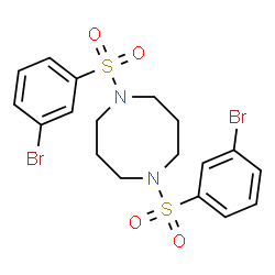 ChemSpider 2D Image | 1,5-Bis[(3-bromophenyl)sulfonyl]-1,5-diazocane | C18H20Br2N2O4S2
