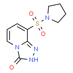 ChemSpider 2D Image | 8-(1-Pyrrolidinylsulfonyl)[1,2,4]triazolo[4,3-a]pyridin-3(2H)-one | C10H12N4O3S