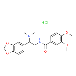 ChemSpider 2D Image | N-[2-(1,3-Benzodioxol-5-yl)-2-(dimethylamino)ethyl]-3,4-dimethoxybenzamide hydrochloride (1:1) | C20H25ClN2O5