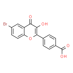 ChemSpider 2D Image | 4-(6-Bromo-3-hydroxy-4-oxo-4H-chromen-2-yl)benzoic acid | C16H9BrO5