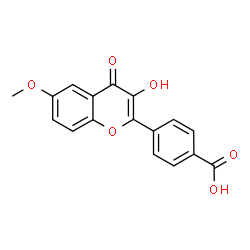 ChemSpider 2D Image | 4-(3-Hydroxy-6-methoxy-4-oxo-4H-chromen-2-yl)benzoic acid | C17H12O6