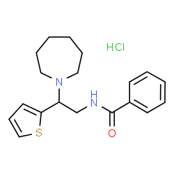 ChemSpider 2D Image | N-[2-(1-Azepanyl)-2-(2-thienyl)ethyl]benzamide hydrochloride (1:1) | C19H25ClN2OS