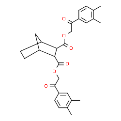 ChemSpider 2D Image | Bis[2-(3,4-dimethylphenyl)-2-oxoethyl] bicyclo[2.2.1]heptane-2,3-dicarboxylate | C29H32O6
