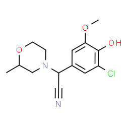 ChemSpider 2D Image | (3-Chloro-4-hydroxy-5-methoxyphenyl)(2-methyl-4-morpholinyl)acetonitrile | C14H17ClN2O3