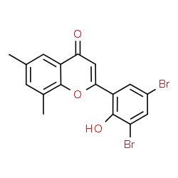 ChemSpider 2D Image | 2-(3,5-Dibromo-2-hydroxyphenyl)-6,8-dimethyl-4H-chromen-4-one | C17H12Br2O3