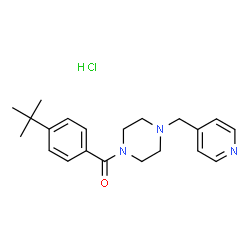 ChemSpider 2D Image | [4-(2-Methyl-2-propanyl)phenyl][4-(4-pyridinylmethyl)-1-piperazinyl]methanone hydrochloride (1:1) | C21H28ClN3O