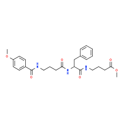 ChemSpider 2D Image | Methyl 4-[(N-{4-[(4-methoxybenzoyl)amino]butanoyl}phenylalanyl)amino]butanoate | C26H33N3O6