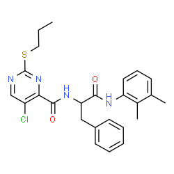 ChemSpider 2D Image | Nalpha-{[5-Chloro-2-(propylsulfanyl)-4-pyrimidinyl]carbonyl}-N-(2,3-dimethylphenyl)phenylalaninamide | C25H27ClN4O2S