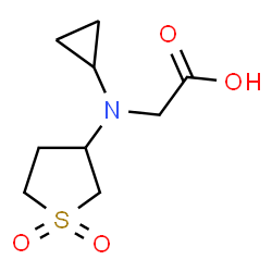 ChemSpider 2D Image | N-Cyclopropyl-N-(1,1-dioxidotetrahydro-3-thiophenyl)glycine | C9H15NO4S