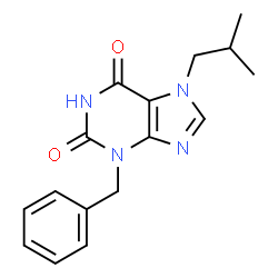 ChemSpider 2D Image | 3-Benzyl-7-isobutyl-1H-purine-2,6(3H,7H)-dione | C16H18N4O2