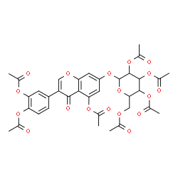 ChemSpider 2D Image | 4-{5-Acetoxy-4-oxo-7-[(2,3,4,6-tetra-O-acetylhexopyranosyl)oxy]-4H-chromen-3-yl}-1,2-phenylene diacetate | C35H34O18
