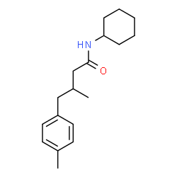 ChemSpider 2D Image | N-Cyclohexyl-3-methyl-4-(4-methylphenyl)butanamide | C18H27NO