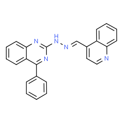ChemSpider 2D Image | 4-Phenyl-2-[(2E)-2-(4-quinolinylmethylene)hydrazino]quinazoline | C24H17N5