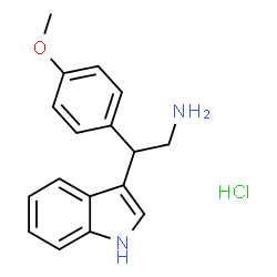 ChemSpider 2D Image | 2-(1H-Indol-3-yl)-2-(4-methoxyphenyl)ethanamine hydrochloride (1:1) | C17H19ClN2O