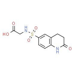 ChemSpider 2D Image | N-[(2-Oxo-1,2,3,4-tetrahydro-6-quinolinyl)sulfonyl]glycine | C11H12N2O5S