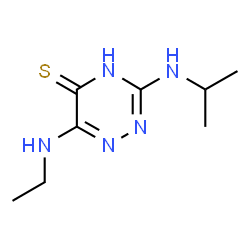 ChemSpider 2D Image | 6-(Ethylamino)-3-(isopropylamino)-1,2,4-triazine-5(2H)-thione | C8H15N5S