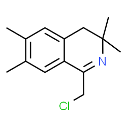 ChemSpider 2D Image | 1-(Chloromethyl)-3,3,6,7-tetramethyl-3,4-dihydroisoquinoline | C14H18ClN