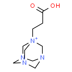 ChemSpider 2D Image | 1-(2-Carboxyethyl)-3,5,7-triaza-1-azoniatricyclo[3.3.1.1~3,7~]decane | C9H17N4O2