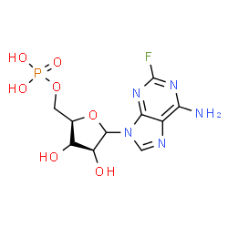 ChemSpider 2D Image | [(2R,4S)-5-(6-amino-2-fluoro-purin-9-yl)-3,4-dihydroxy-tetrahydrofuran-2-yl]methyl dihydrogen phosphate | C10H13FN5O7P