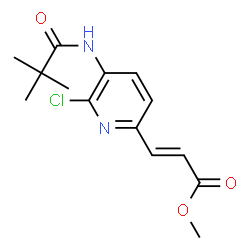 ChemSpider 2D Image | methyl (2E)-3-[6-chloro-5-(2,2-dimethylpropanamido)pyridin-2-yl]prop-2-enoate | C14H17ClN2O3