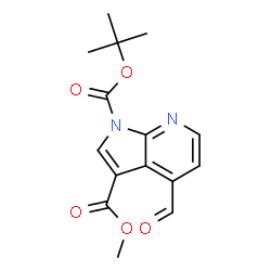 ChemSpider 2D Image | 1-tert-Butyl 3-methyl 4-formyl-1H-pyrrolo[2,3-b]pyridine-1,3-dicarboxylate | C15H16N2O5