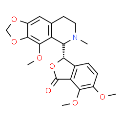 ChemSpider 2D Image | (3S)-6,7-dimethoxy-3-(4-methoxy-6-methyl-7,8-dihydro-5H-[1,3]dioxolo[4,5-g]isoquinolin-5-yl)-3H-isobenzofuran-1-one | C22H23NO7