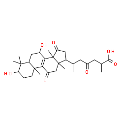ChemSpider 2D Image | 3,7-Dihydroxy-11,15,23-trioxolanost-8-en-26-oic acid | C30H44O7