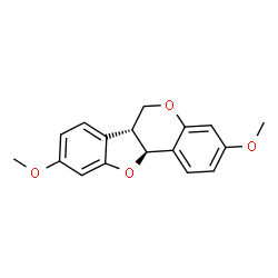 ChemSpider 2D Image | (6aR,11aS)-3,9-Dimethoxy-6a,11a-dihydro-6H-[1]benzofuro[3,2-c]chromene | C17H16O4