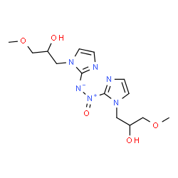 ChemSpider 2D Image | 1,2-Bis[1-(2-hydroxy-3-methoxypropyl)-1H-imidazol-2-yl]-2-oxodiazan-2-ium-1-ide | C14H22N6O5