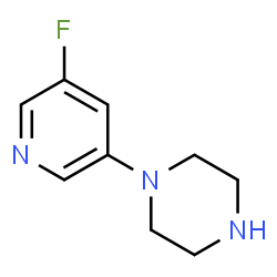 ChemSpider 2D Image | 1-(5-Fluoro-3-pyridinyl)piperazine | C9H12FN3