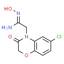 ChemSpider 2D Image | 2-(6-Chloro-3-oxo-2,3-dihydro-4H-1,4-benzoxazin-4-yl)-N-hydroxyethanimidamide | C10H10ClN3O3
