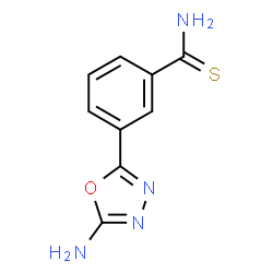 ChemSpider 2D Image | 3-(5-Amino-1,3,4-oxadiazol-2-yl)benzenecarbothioamide | C9H8N4OS