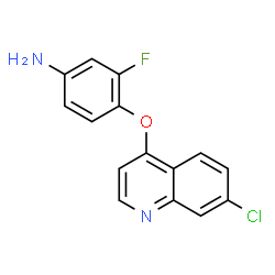 ChemSpider 2D Image | 4-[(7-Chloro-4-quinolinyl)oxy]-3-fluoroaniline | C15H10ClFN2O