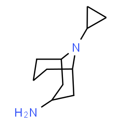 ChemSpider 2D Image | 9-Cyclopropyl-9-azabicyclo[3.3.1]nonan-3-amine | C11H20N2