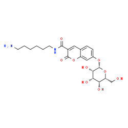 ChemSpider 2D Image | N-(6-Aminohexyl)-2-oxo-7-(beta-D-talopyranosyloxy)-2H-chromene-3-carboxamide | C22H30N2O9