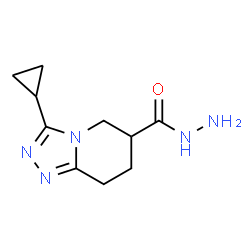 ChemSpider 2D Image | 3-Cyclopropyl-5,6,7,8-tetrahydro[1,2,4]triazolo[4,3-a]pyridine-6-carbohydrazide | C10H15N5O
