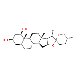 ChemSpider 2D Image | (1beta,3beta,5alpha,17xi,22xi,25R)-Spirostan-1,3-diol | C27H44O4