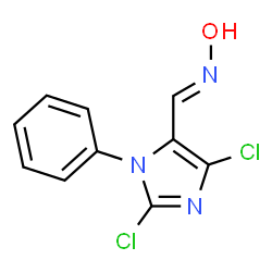 ChemSpider 2D Image | (E)-1-(2,4-Dichloro-1-phenyl-1H-imidazol-5-yl)-N-hydroxymethanimine | C10H7Cl2N3O
