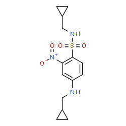 ChemSpider 2D Image | N-(Cyclopropylmethyl)-4-[(cyclopropylmethyl)amino]-2-nitrobenzenesulfonamide | C14H19N3O4S