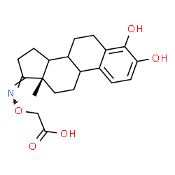 ChemSpider 2D Image | ({(Z)-[(8xi,9xi,14xi,17Z)-3,4-Dihydroxyestra-1(10),2,4-trien-17-ylidene]amino}oxy)acetic acid | C20H25NO5