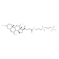 ChemSpider 2D Image | 3-[Dimethyl(3-{[(3alpha,5beta,7alpha,8xi,9beta,12alpha)-3,7,12-trihydroxy-24-oxocholan-24-yl]amino}propyl)ammonio]-1-propanesulfonate | C32H58N2O7S