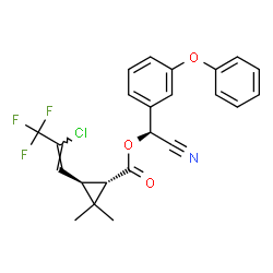 ChemSpider 2D Image | (S)-Cyano(3-phenoxyphenyl)methyl (1S,3R)-3-[(1Z)-2-chloro-3,3,3-trifluoro-1-propen-1-yl]-2,2-dimethylcyclopropanecarboxylate | C23H19ClF3NO3