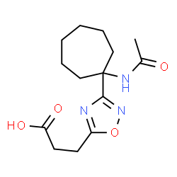 ChemSpider 2D Image | 3-[3-(1-Acetamidocycloheptyl)-1,2,4-oxadiazol-5-yl]propanoic acid | C14H21N3O4