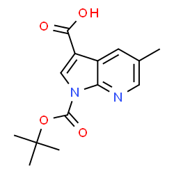 ChemSpider 2D Image | 1-(tert-Butoxycarbonyl)-5-methyl-1H-pyrrolo[2,3-b]pyridine-3-carboxylic acid | C14H16N2O4