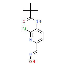 ChemSpider 2D Image | N-{2-Chloro-6-[(E)-(hydroxyimino)methyl]-3-pyridinyl}-2,2-dimethylpropanamide | C11H14ClN3O2