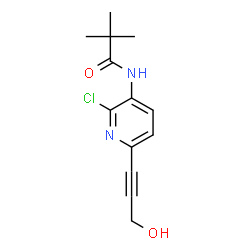 ChemSpider 2D Image | N-(2-Chloro-6-(3-hydroxyprop-1-ynyl)pyridin-3-yl)pivalamide | C13H15ClN2O2
